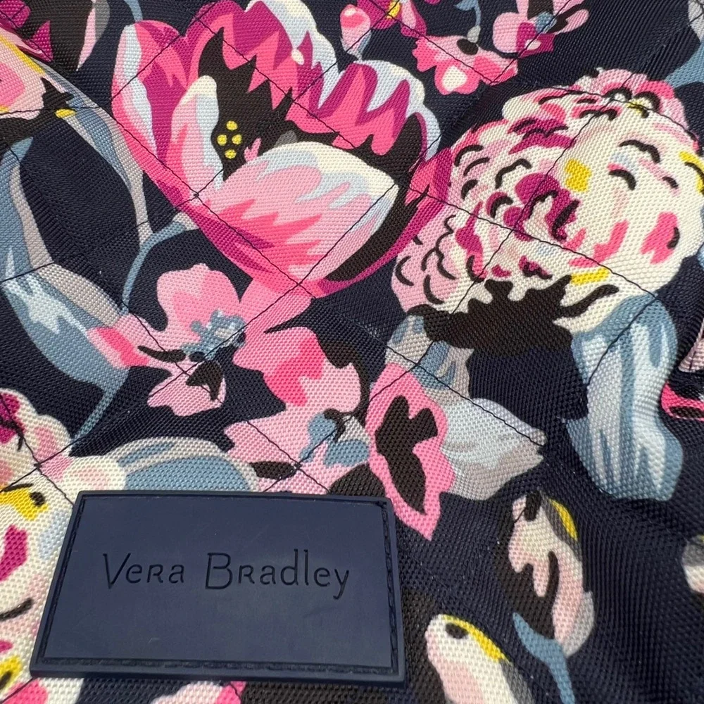 Vera Bradley Quilted Lighten Up Backpack Indiana Blossoms Navy Floral Laptop Ret